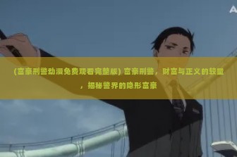 (富豪刑警动漫免费观看完整版) 富豪刑警，财富与正义的较量，揭秘警界的隐形富豪